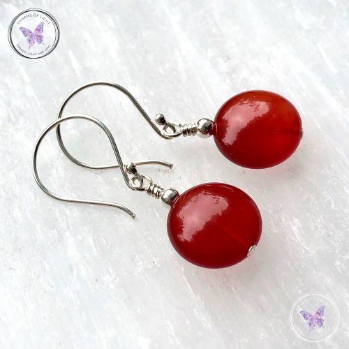 Carnelian Coin Earrings